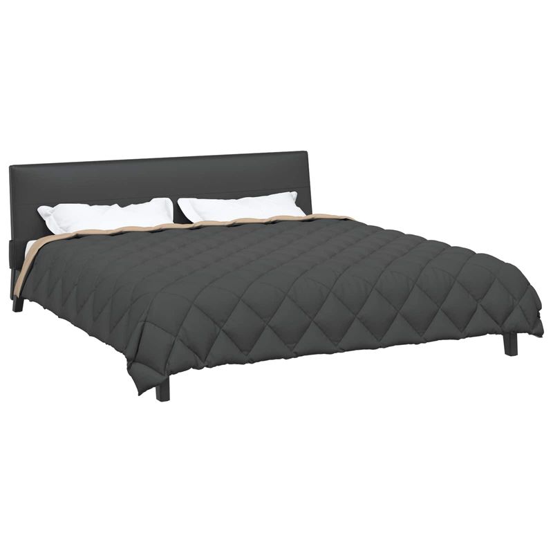 Casa si Gradina - Textile si covoare - Pături și cuverturi - Pături - Duvet de iarna Antracit si Taupe 220 x 240 cm Microfibra - Infinity.ro