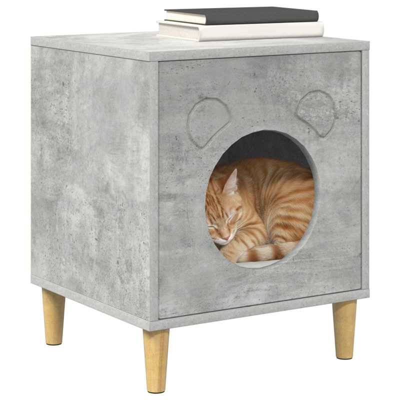 Petshop - Accesorii petshop - Jucarii animale - Ansambluri de joaca - Casa pentru pisici Beton 42,5 x 40 x 53 cm Lemn compozit - Infinity.ro
