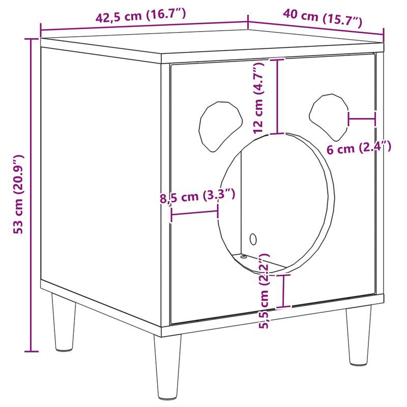 Petshop - Accesorii petshop - Jucarii animale - Ansambluri de joaca - Casa pentru pisici Beton 42,5 x 40 x 53 cm Lemn compozit - Infinity.ro