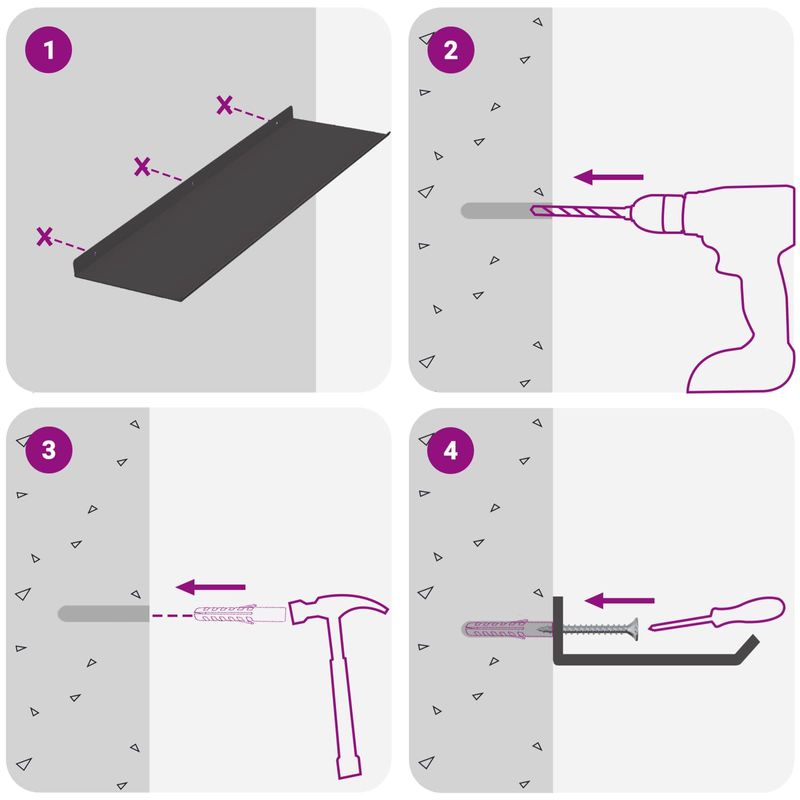 Casa si Gradina - Mobilier - Biblioteci si rafturi - Rafturi - Raft de perete cu Raft Pe perete 2 pcs Negru 60 x 18 x 2,5 cm - Infinity.ro