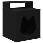 Petshop - Accesorii petshop - Jucarii animale - Ansambluri de joaca - Casa pentru pisici Negru 42,5 x 40 x 53,5 cm Lemn compozit - Infinity.ro