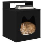 Petshop - Accesorii petshop - Jucarii animale - Ansambluri de joaca - Casa pentru pisici Negru 42,5 x 40 x 53,5 cm Lemn compozit - Infinity.ro