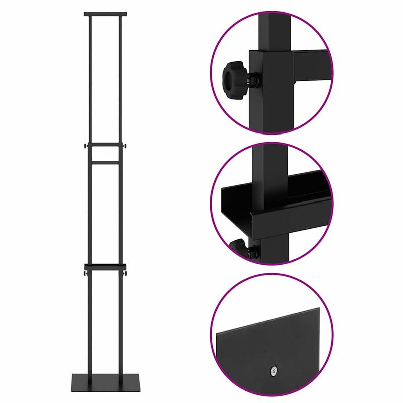 Casa si Gradina - Decoratiuni - Pereti despartitori si paravane - Panouri pentru Targuri Negru 30 x 24 x 214 cm Otel - Infinity.ro