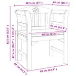Casa si Gradina - Gradina si terasa - Mobilier exterior - Bancute de gradina - Banca cu perna Finisaj cu ulei natural 68,5 x 46 x 82,5 cm - Infinity.ro