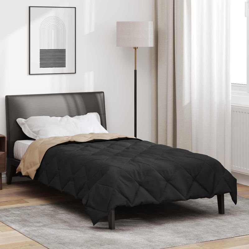 Casa si Gradina - Textile si covoare - Perne si pilote - Pilote - Pilota de vara Negru si Taupe 220 x 135 cm Microfibra - Infinity.ro