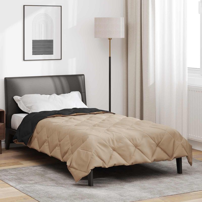Casa si Gradina - Textile si covoare - Perne si pilote - Pilote - Pilota de vara Negru si Taupe 220 x 135 cm Microfibra - Infinity.ro
