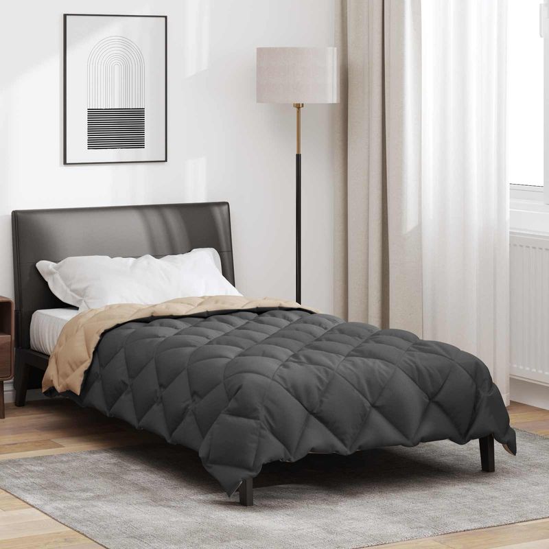 Casa si Gradina - Textile si covoare - Perne si pilote - Pilote - Duvet de iarna Antracit si Taupe 200 x 135 cm Microfibra - Infinity.ro