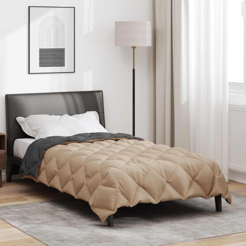 Casa si Gradina - Textile si covoare - Perne si pilote - Pilote - Duvet de iarna Antracit si Taupe 200 x 135 cm Microfibra - Infinity.ro