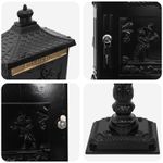 Casa si Gradina - Constructii - Depozitare, transport si protectie - Cutii postale - Cutie postala cu suport cu usa Negru 42,5 x 29,5 x 117 cm - Infinity.ro
