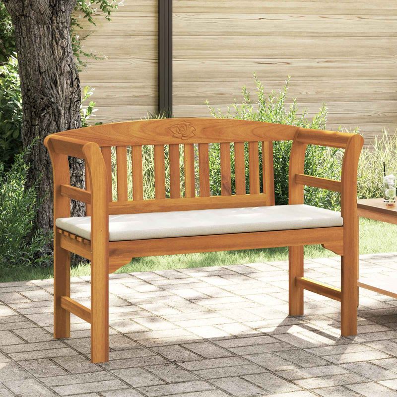 Casa si Gradina - Gradina si terasa - Mobilier exterior - Bancute de gradina - Banca cu perna Finisaj cu ulei natural 114 x 46 x 82,5 cm - Infinity.ro