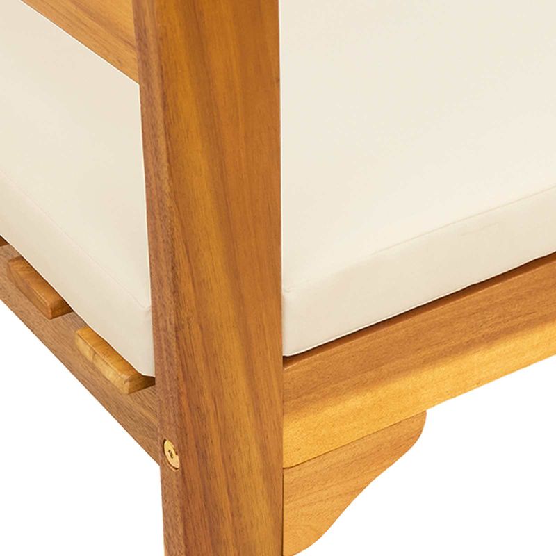 Casa si Gradina - Gradina si terasa - Mobilier exterior - Bancute de gradina - Banca cu perna Finisaj cu ulei natural 114 x 46 x 82,5 cm - Infinity.ro