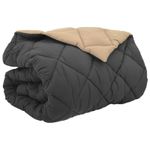 Casa si Gradina - Textile si covoare - Pături și cuverturi - Pături - Duvet de iarna Antracit si Taupe 220 x 200 cm Microfibra - Infinity.ro