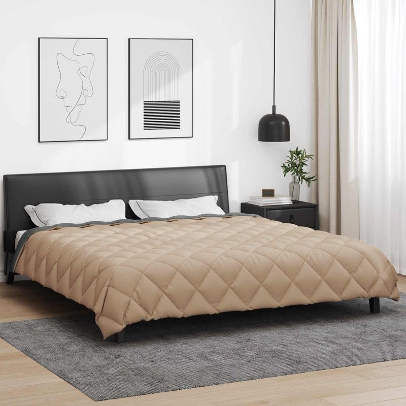 Casa si Gradina - Textile si covoare - Pături și cuverturi - Pături - Duvet de iarna Antracit si Taupe 220 x 200 cm Microfibra - Infinity.ro