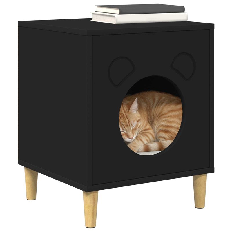 Petshop - Accesorii petshop - Jucarii animale - Ansambluri de joaca - Casa pentru pisici Negru 42,5 x 40 x 53 cm Lemn compozit - Infinity.ro