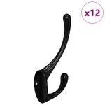 Casa si Gradina - Constructii - Scule de mana si unelte - Accesorii scule de mana - Carlig pentru haine 12 pcs Negru 102 x 29 x 47mm Aliaj de zinc - Infinity.ro