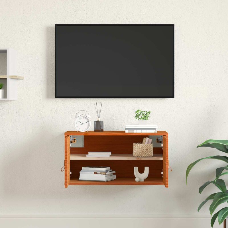 Casa si Gradina - Mobilier - Biblioteci si rafturi - Rafturi - Dulap de perete Maroniu cerat 60 x 30 x 30 cm Lemn de pin masiv - Infinity.ro