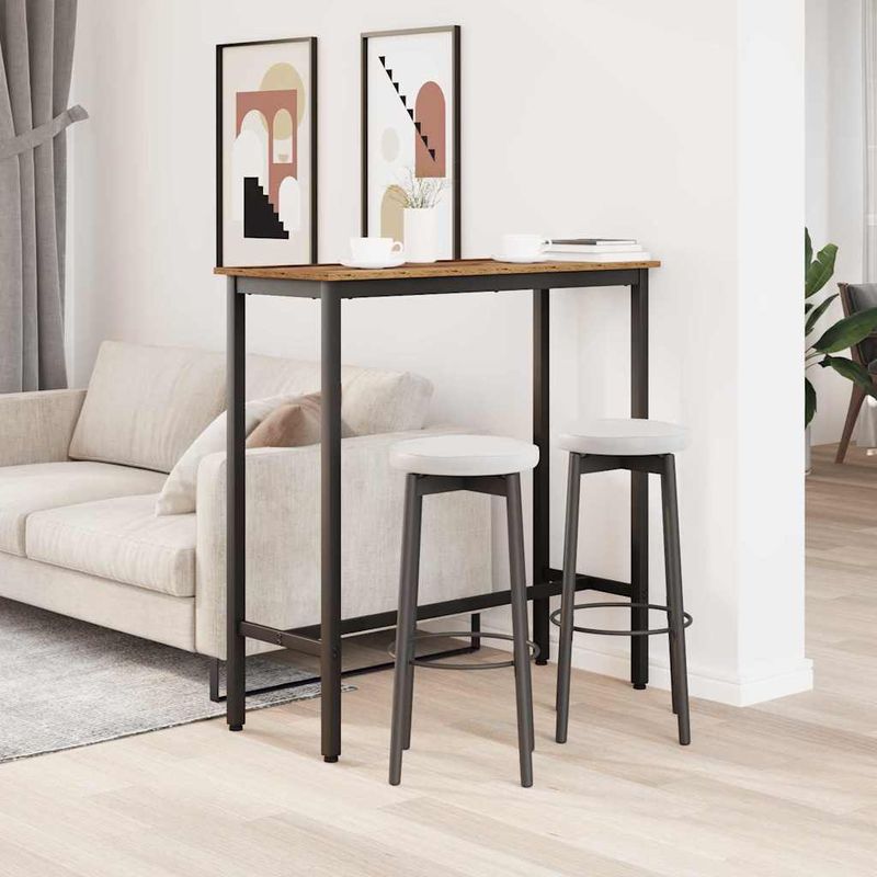 Casa si Gradina - Mobilier - Mese si birouri - Mese living - Masa Lemn vechi 100 x 40 x 100,5 cm Lemn ingineresc si otel - Infinity.ro