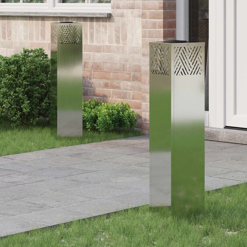 Casa si Gradina - Corpuri si surse de iluminat - Iluminat exterior - Felinare - Lumina LED Solara pentru Alei 2 pcs Galvanizat Galvanizat - Infinity.ro