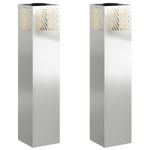 Casa si Gradina - Corpuri si surse de iluminat - Iluminat exterior - Felinare - Lumina LED Solara pentru Alei 2 pcs Galvanizat Galvanizat - Infinity.ro