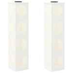 Casa si Gradina - Corpuri si surse de iluminat - Iluminat exterior - Felinare - Lumina LED Solara pentru Alei 2 pcs Alb Otel laminat la rece - Infinity.ro