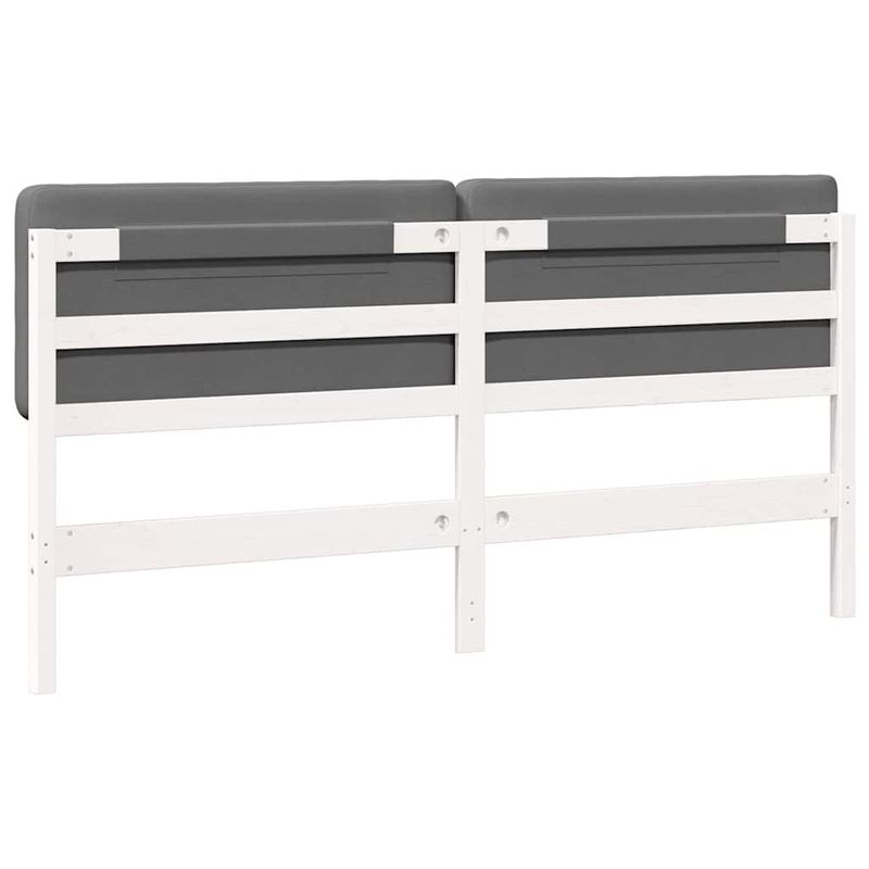 Casa si Gradina - Mobilier - Paturi si accesorii - Accesorii paturi - Tablie de pat tapitata Alb si gri deschis 180 cm Lemn de pin masiv - Infinity.ro