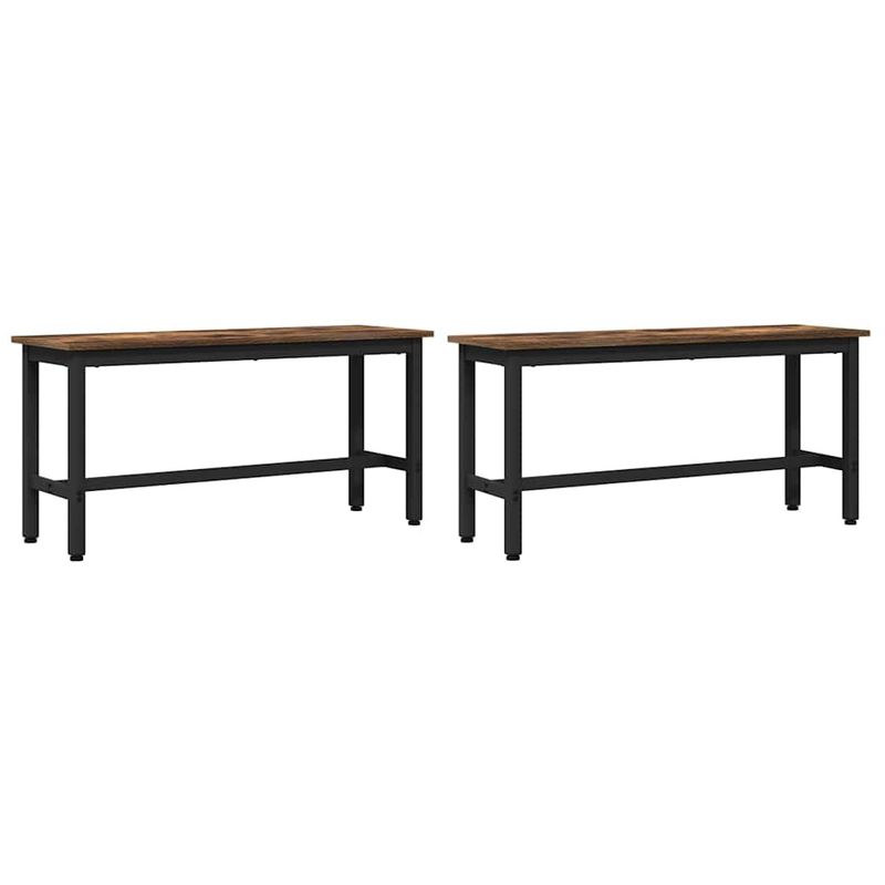 Casa si Gradina - Mobilier - Canapele si coltare - Banchete - Banca de Dining 2 pcs Stejar fumuriu 100 x 32,5 x 48,5 cm - Infinity.ro