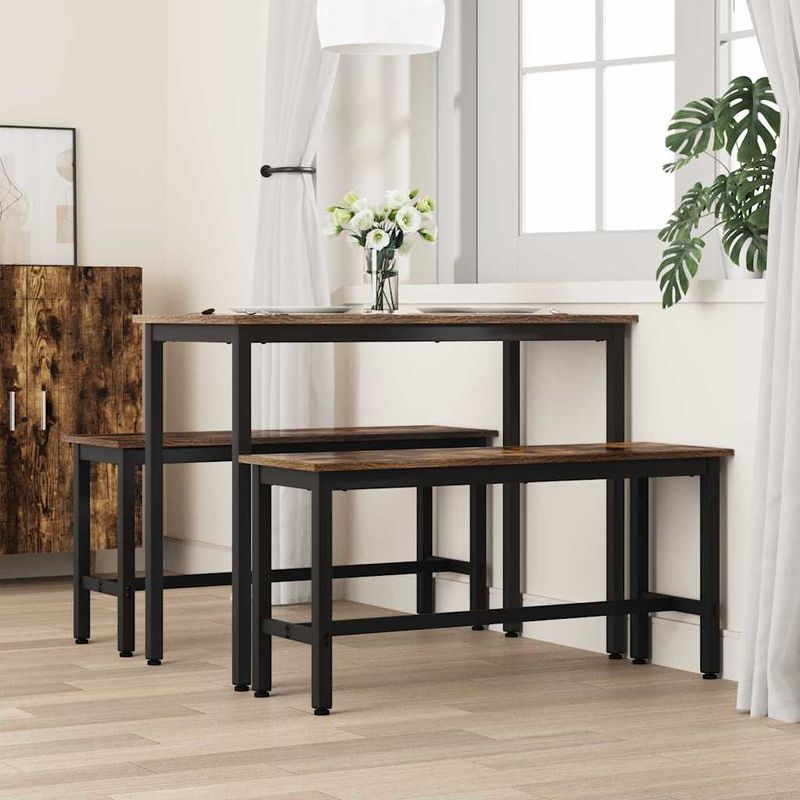 Casa si Gradina - Mobilier - Canapele si coltare - Banchete - Banca de Dining 2 pcs Stejar fumuriu 100 x 32,5 x 48,5 cm - Infinity.ro