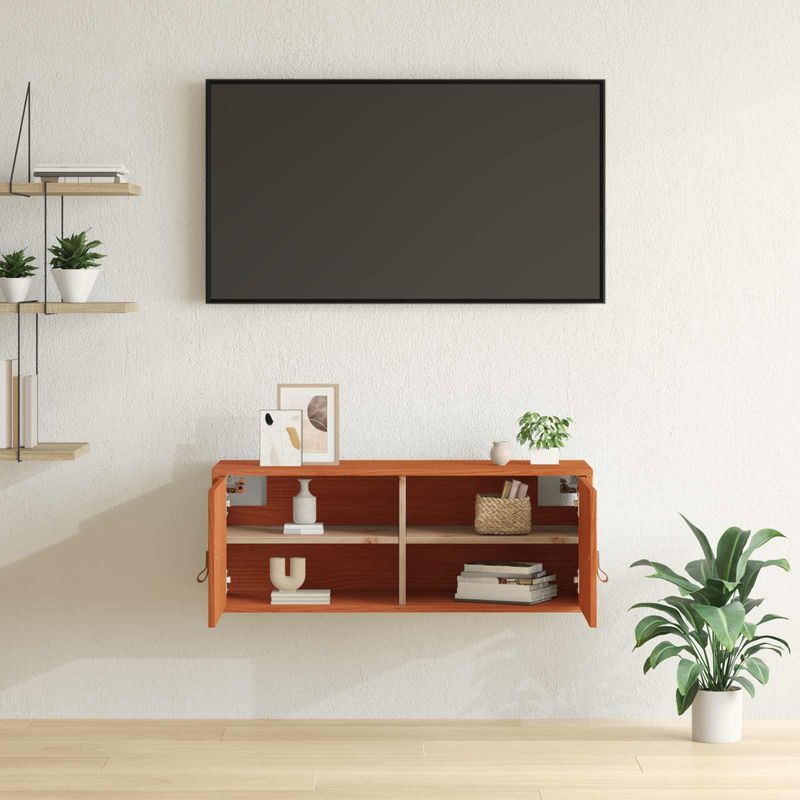 Casa si Gradina - Mobilier - Biblioteci si rafturi - Rafturi - Dulap de perete Maroniu cerat 80 x 30 x 30 cm Lemn de pin masiv - Infinity.ro