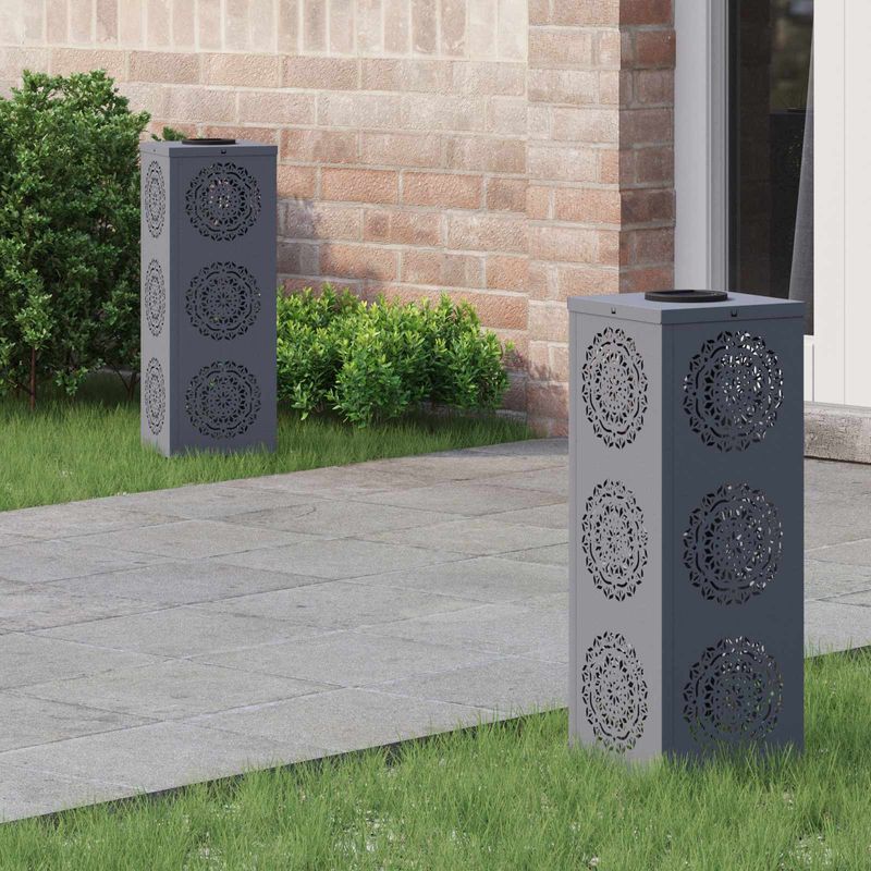 Casa si Gradina - Corpuri si surse de iluminat - Iluminat exterior - Felinare - Lumina LED Solara pentru Alei 2 pcs Antracit - Infinity.ro
