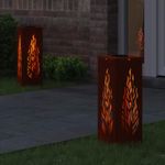Casa si Gradina - Corpuri si surse de iluminat - Iluminat exterior - Felinare - Lumina LED Solara pentru Alei cu lumini cu baterie 2 pcs Bronz - Infinity.ro