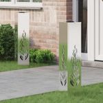 Casa si Gradina - Corpuri si surse de iluminat - Iluminat exterior - Felinare - Lumina LED Solara pentru Alei 2 pcs Galvanizat Galvanizat - Infinity.ro