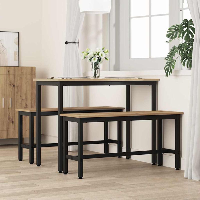 Casa si Gradina - Mobilier - Canapele si coltare - Banchete - Banca de Dining 2 pcs Stejar Artizanal 100 x 32,5 x 48,5 cm - Infinity.ro