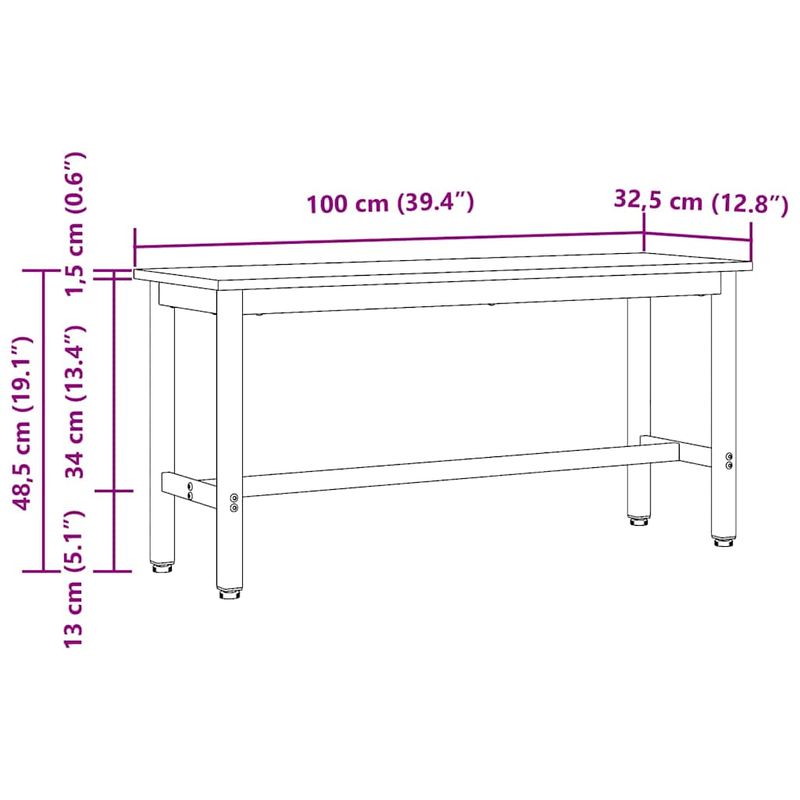 Casa si Gradina - Mobilier - Canapele si coltare - Banchete - Banca de Dining 2 pcs Stejar Artizanal 100 x 32,5 x 48,5 cm - Infinity.ro