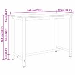 Casa si Gradina - Mobilier - Mese si birouri - Mese living - Masa Stejar fumuriu 100 x 50 x 76,5 cm Lemn ingineresc si otel - Infinity.ro