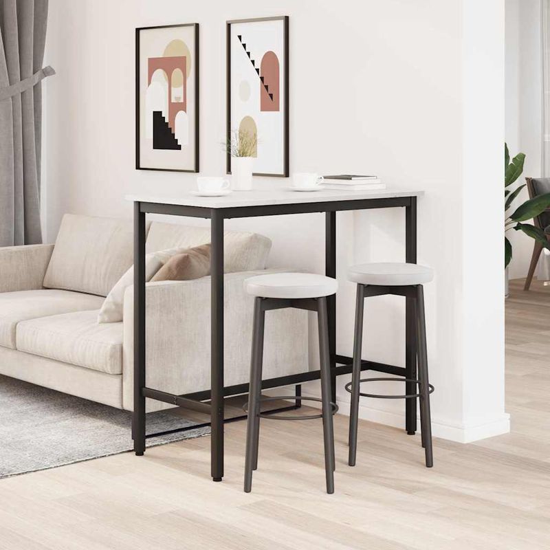 Casa si Gradina - Mobilier - Mese si birouri - Mese living - Masa Alb 100 x 50 x 91 cm Lemn ingineresc si otel - Infinity.ro