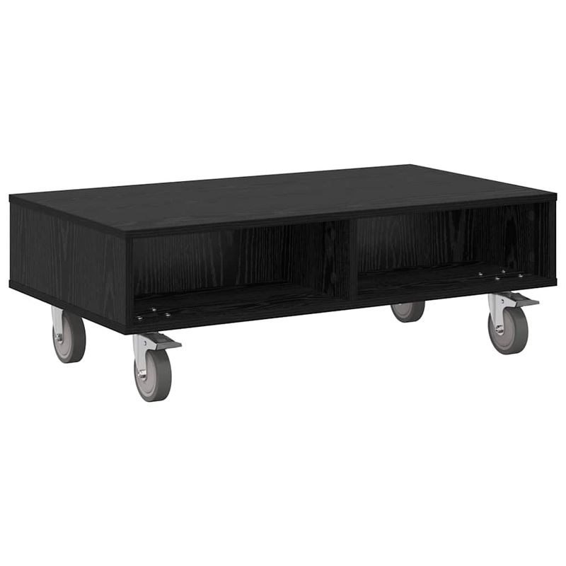 Casa si Gradina - Mobilier - Mese si birouri - Mese living - Masa laterala cu roti Stejar Negru 90 x 50 x 30 cm - Infinity.ro