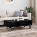 Casa si Gradina - Mobilier - Mese si birouri - Mese living - Masa laterala cu roti Stejar Negru 90 x 50 x 30 cm - Infinity.ro