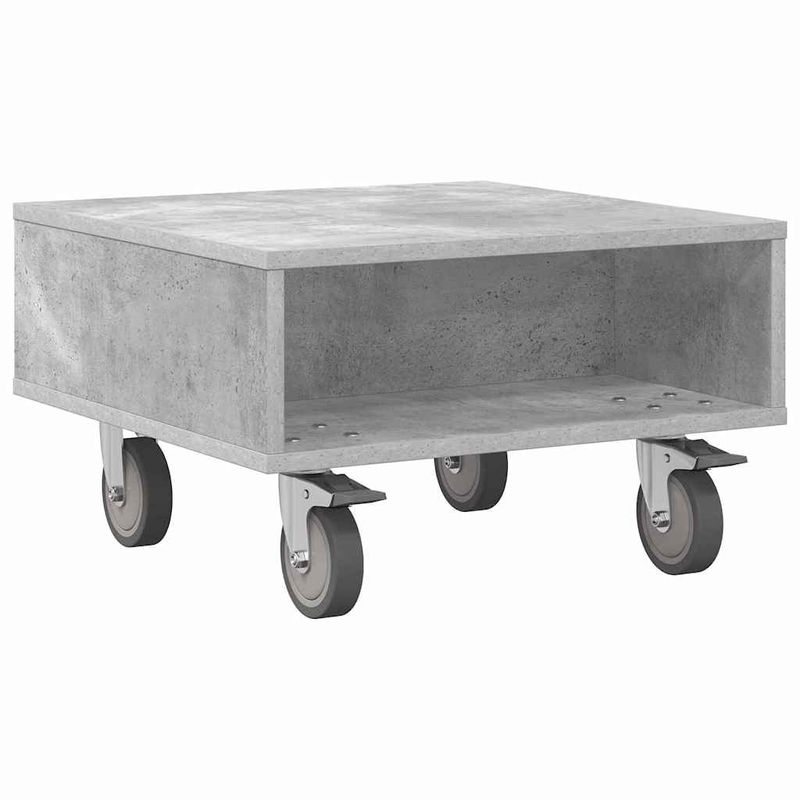 Casa si Gradina - Mobilier - Mese si birouri - Mese living - Masa laterala cu roti Gri din beton 50 x 50 x 30 cm - Infinity.ro