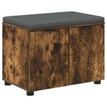 Casa si Gradina - Mobilier - Organizare si depozitare - Bancute - Banca pentru hol cu perna cu usa, Stejar fumuriu 60 x 38 x 46 cm - Infinity.ro