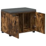 Casa si Gradina - Mobilier - Organizare si depozitare - Bancute - Banca pentru hol cu perna cu usa, Stejar fumuriu 60 x 38 x 46 cm - Infinity.ro