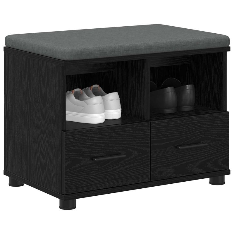 Casa si Gradina - Mobilier - Canapele si coltare - Banchete - Banca pentru hol cu perna Stejar Negru 60 x 38 x 46 cm - Infinity.ro