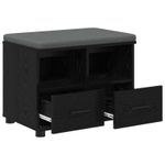 Casa si Gradina - Mobilier - Canapele si coltare - Banchete - Banca pentru hol cu perna Stejar Negru 60 x 38 x 46 cm - Infinity.ro