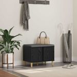 Casa si Gradina - Mobilier - Organizare si depozitare - Bancute - Banca pentru hol cu perna cu usa Stejar Negru 60 x 38 x 46 cm, - Infinity.ro