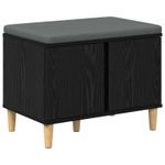 Casa si Gradina - Mobilier - Organizare si depozitare - Bancute - Banca pentru hol cu perna cu usa Stejar Negru 60 x 38 x 46 cm, - Infinity.ro