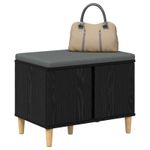 Casa si Gradina - Mobilier - Organizare si depozitare - Bancute - Banca pentru hol cu perna cu usa Stejar Negru 60 x 38 x 46 cm, - Infinity.ro