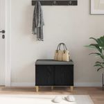 Casa si Gradina - Mobilier - Organizare si depozitare - Bancute - Banca pentru hol cu perna cu usa Stejar Negru 60 x 38 x 46 cm, - Infinity.ro