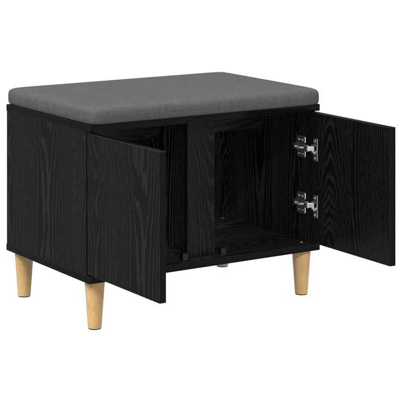 Casa si Gradina - Mobilier - Organizare si depozitare - Bancute - Banca pentru hol cu perna cu usa Stejar Negru 60 x 38 x 46 cm, - Infinity.ro