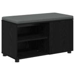 Casa si Gradina - Mobilier - Canapele si coltare - Banchete - Banca pentru hol cu perna Simplu Stejar Negru 80 x 38 x 46 cm - Infinity.ro