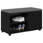 Casa si Gradina - Mobilier - Canapele si coltare - Banchete - Banca pentru hol cu perna Simplu Stejar Negru 80 x 38 x 46 cm - Infinity.ro