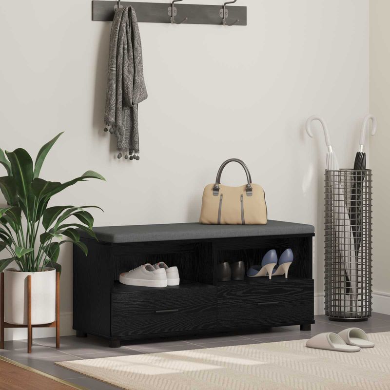 Casa si Gradina - Mobilier - Organizare si depozitare - Bancute - Banca pentru hol cu perna Stejar Negru 100 x 38 x 46 cm - Infinity.ro